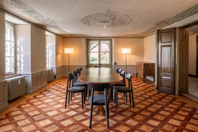 Die Villa Sonnenberg präsentiert sich am 14. September im besten Licht und lädt dazu ein die restaurierte Innenausstattung unter fachkundiger Führung zu besichtigen. Foto: © Simon von Gunten